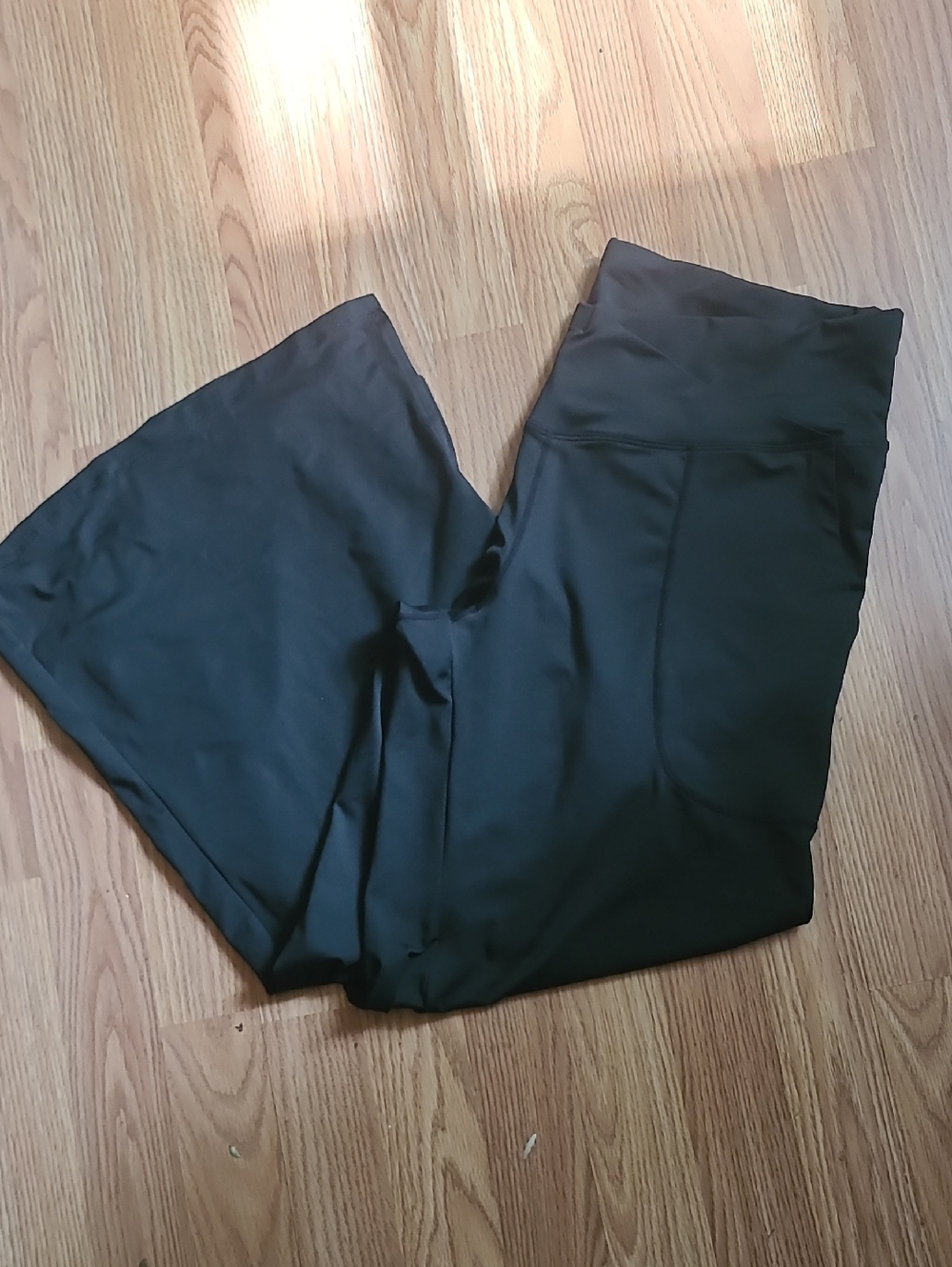 Wide Leg Yoga Pants - Black